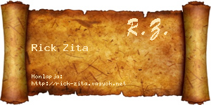 Rick Zita névjegykártya